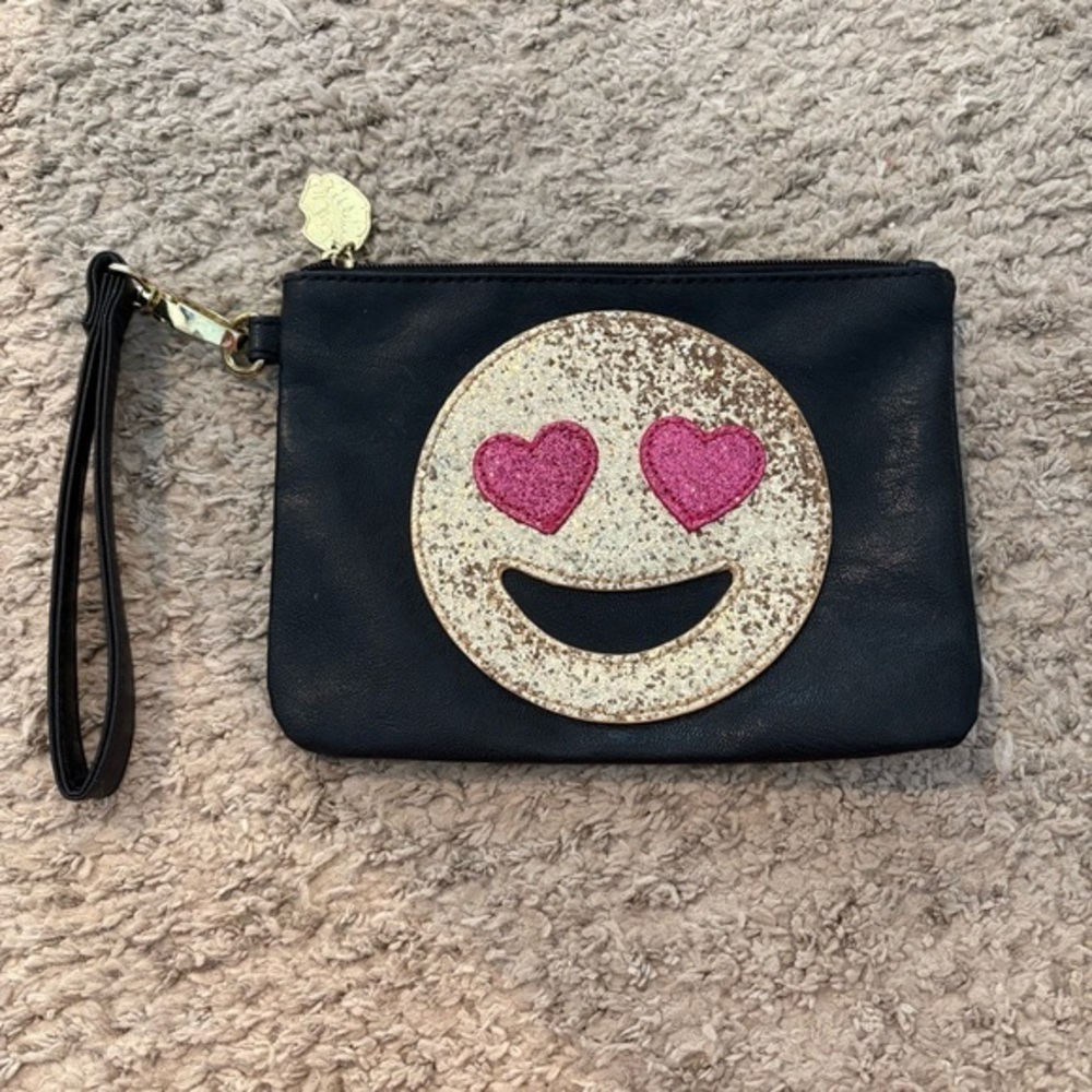 Betsy Johnson Love Emoji Wristlet Clutch